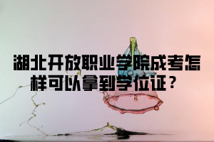 湖北开放职业学院成考怎样可以拿到学位证？