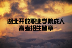 <b>湖北开放职业学院成人高考招生简章</b>