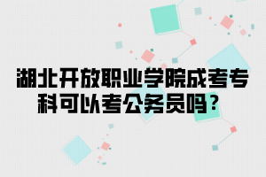 湖北开放职业学院成考专科可以考公务员吗？