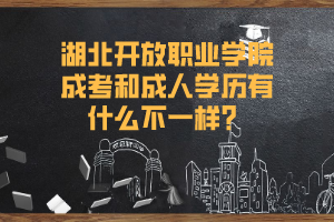 湖北开放职业学院成考和成人学历有什么不一样？